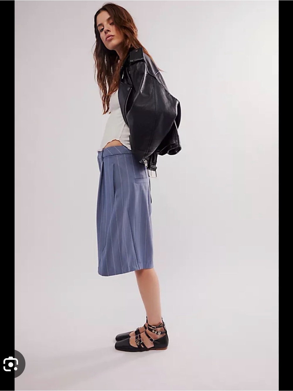 Pinstripe Dress Shorts - Charcoal Gray - Picture 3 of 4
